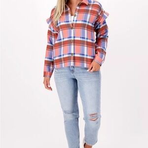 Plaid Button-Up Women's Top